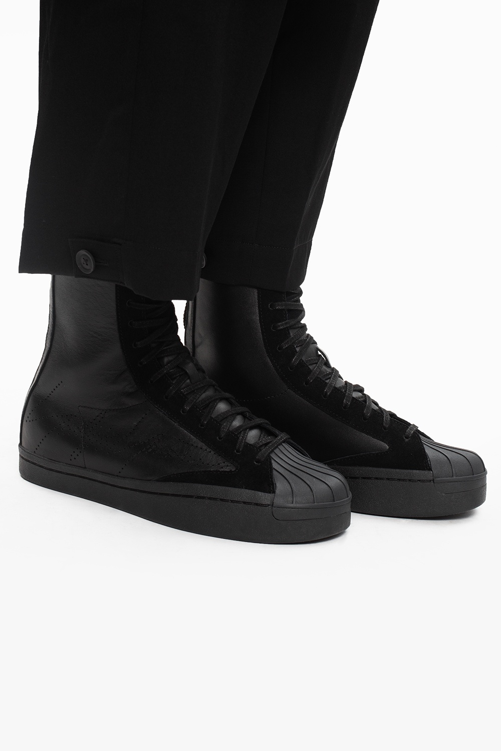 Black superstar hotsell high top